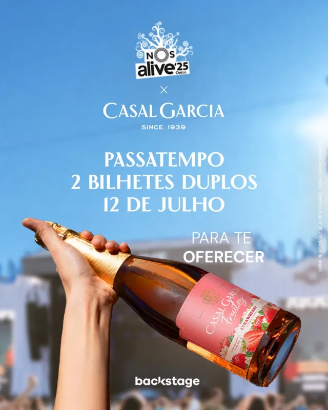 NOS Alive: Passatempo de oferta de 2 bilhetes duplos para o dia 12 de julho.